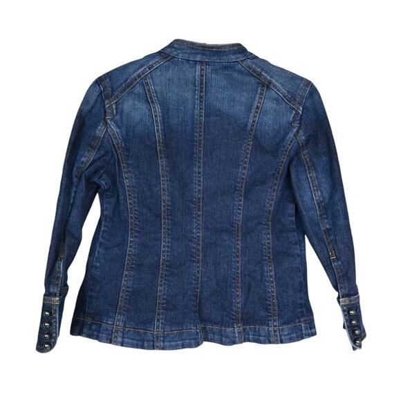 Ann Taylor Womens 2 Button Front 3/4 Sleeve Jean Jacket - Picture 2 of 9